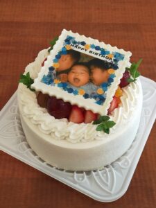 角型写真プリントケーキ